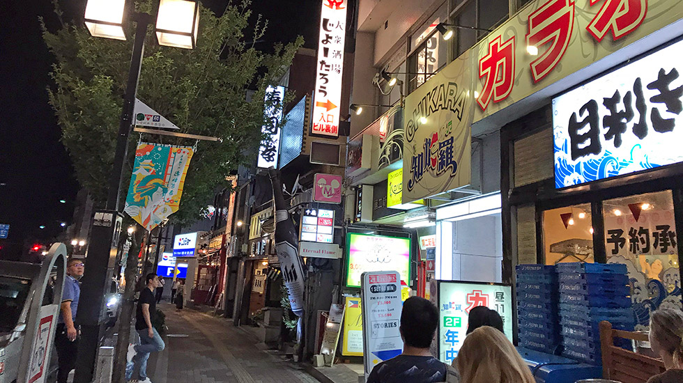 Okazaki street scene at night.