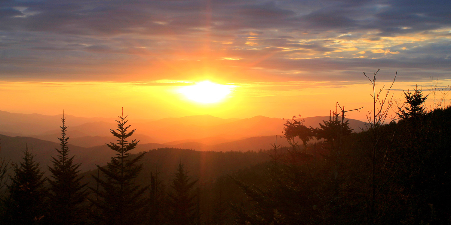 Smoky Mountains during sunset.