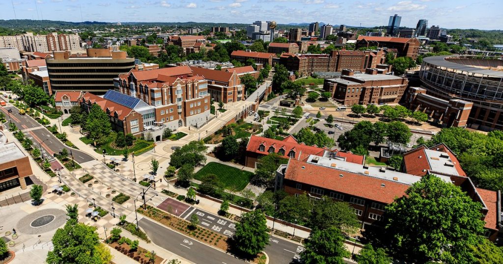 University of Tennessee, Knoxville campus aerial view