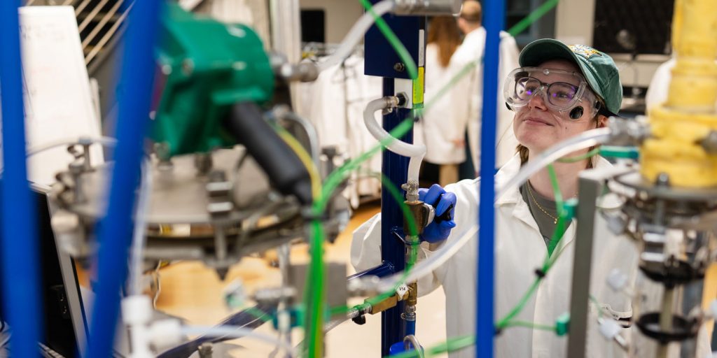 Student working in CBE lab