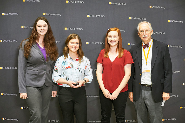 Morgan Walker, DeLys Valentine, Paige Jones, and advisor Robert Counce.